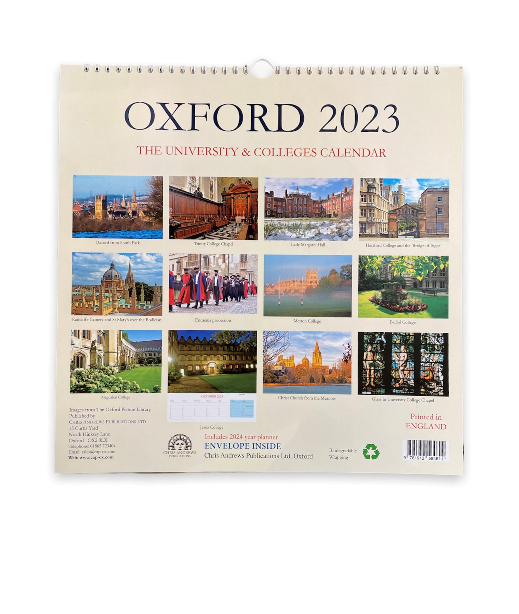 Oxford 2023 Large Calendar The Varsity Shop