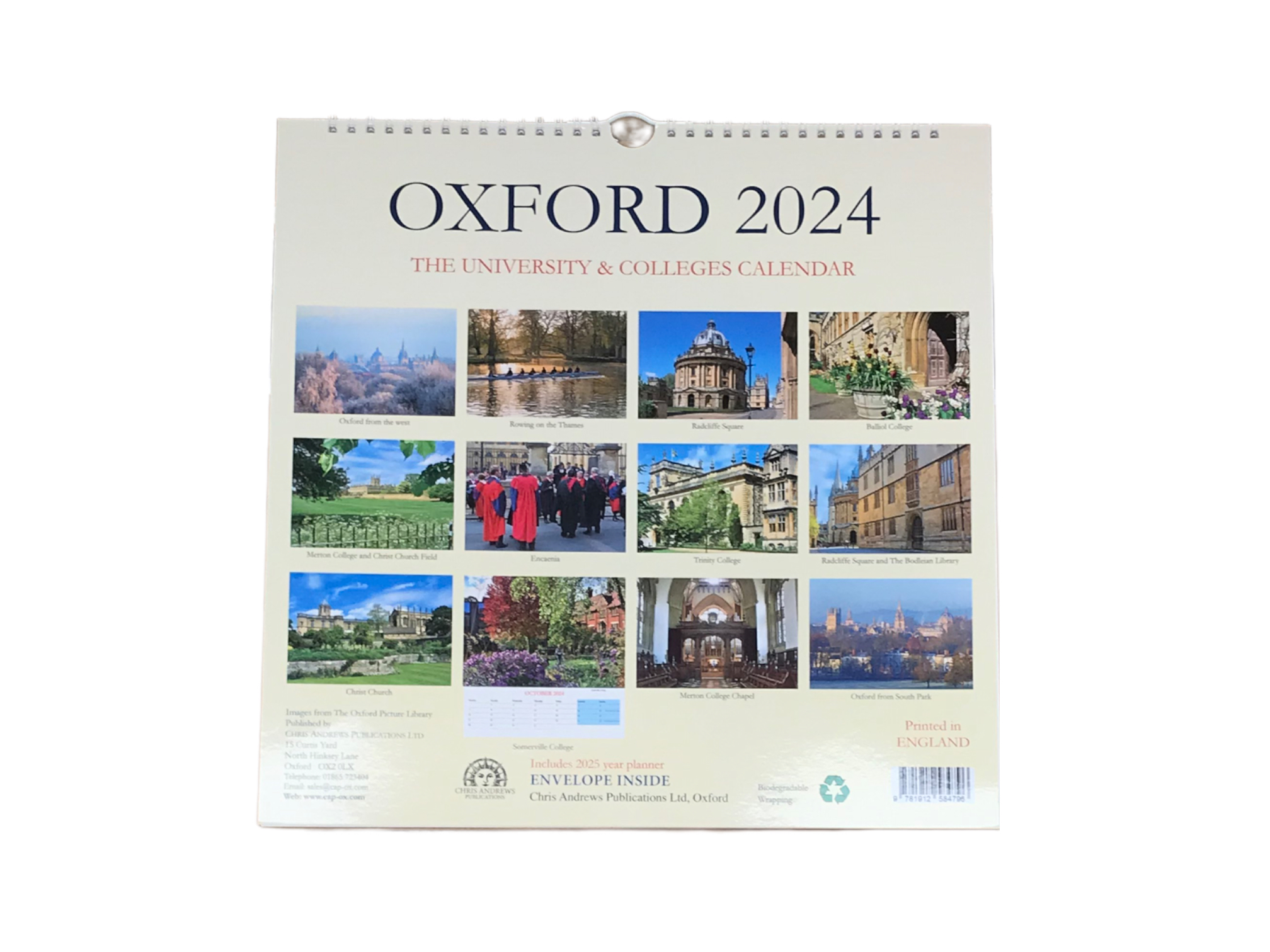 Oxford 2024 Large Calendar The Varsity Shop